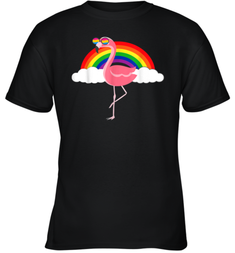 Pan Pansexual Flamingo Gay Rainbow Flag LGBTQ Cool LGBT Gift Youth T-Shirt
