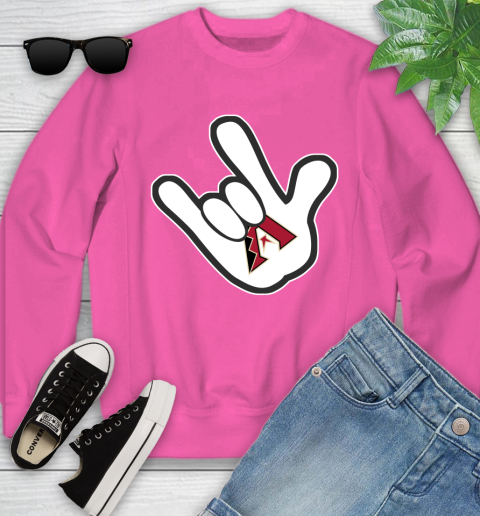 Arizona Diamondbacks MLB Baseball Mickey Rock Hand Disney Youth Sweatshirt 8 Arizona Diamondbacks MLB Baseball Mickey Rock Hand Disney Youth Sweatshirt - Image 8