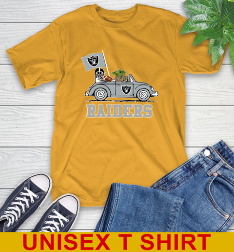 NFL Football Oakland Raiders Darth Vader Baby Yoda Driving Star Wars Shirt T-Shirt 3