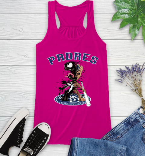 MLB San Diego Padres Baseball Venom Groot Guardians Of The Galaxy Racerback Tank 8