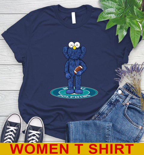 NFL Football Miami Dolphins Kaws Bff Blue Figure Shirt Women's T-Shirt 12