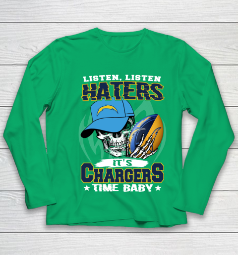 Listen Haters It is CHARGERS Time Baby NFL Youth Long Sleeve 4