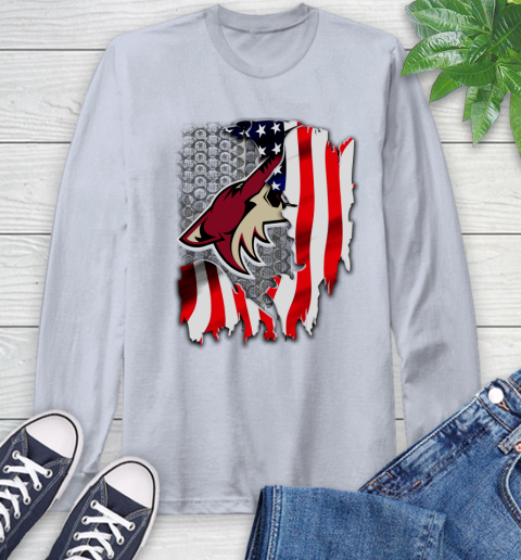 Arizona Coyotes NHL Hockey American Flag Long Sleeve T-Shirt 6