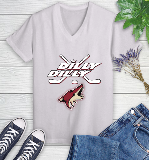 NHL Arizona Coyotes Dilly Dilly Hockey Sports Women's V-Neck T-Shirt