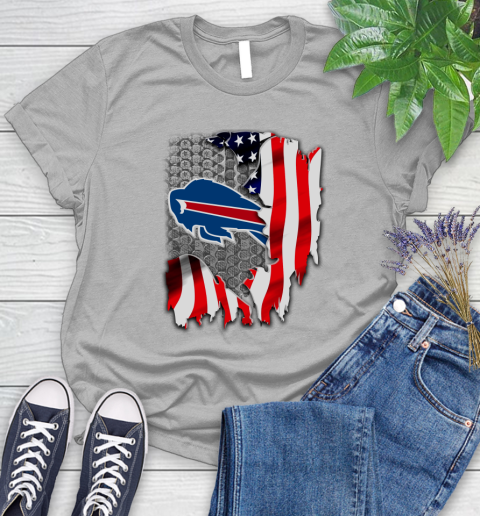 Buffalo Bills NFL Football American Flag Women's T-Shirt 5