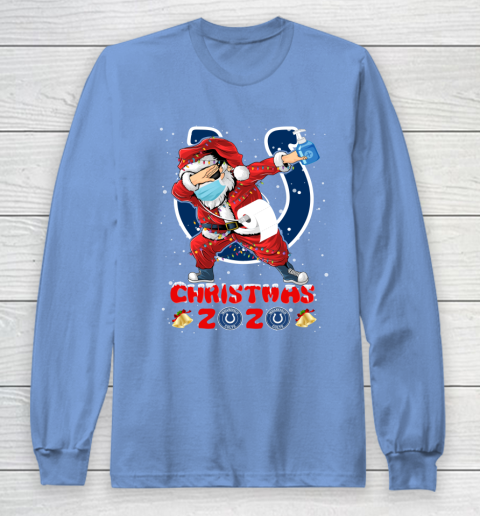 Indianapolis Colts Funny Santa Claus Dabbing Christmas 2020 NFL Long Sleeve T-Shirt 8