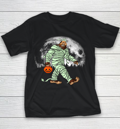 Bigfoot Mummy Costume Moon Halloween Funny Sasquatch DOTD Youth T-Shirt