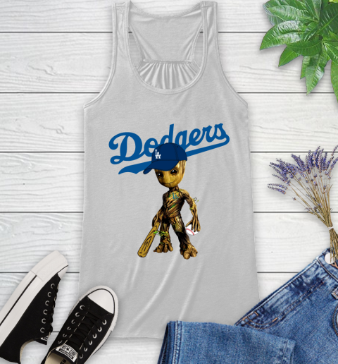 MLB Los Angeles Dodgers Groot Guardians Of The Galaxy Baseball Racerback Tank