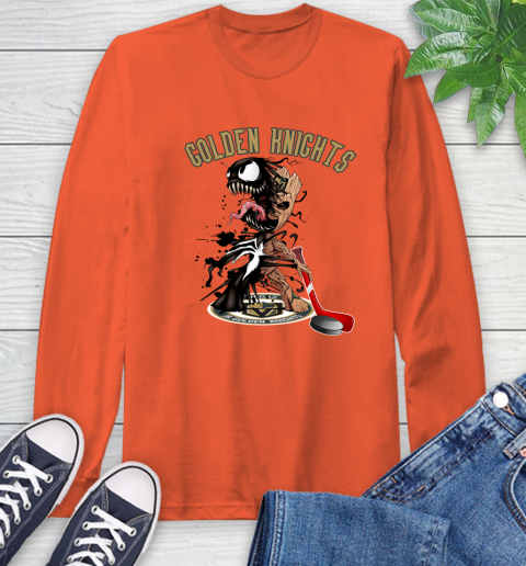 NHL Vegas Golden Knights Hockey Venom Groot Guardians Of The Galaxy Long Sleeve T-Shirt 5
