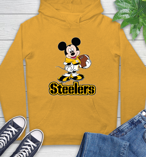 NFL Football Pittsburgh Steelers Cheerful Mickey Mouse Shirt Hoodie 3