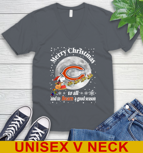 Chicago Bears Merry Christmas To All And To Bears A Good Season NFL Football Sports V-Neck T-Shirt 4