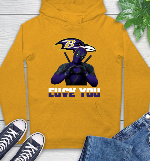 NHL Baltimore Ravens Deadpool Love You Fuck You Football Sports Hoodie 2