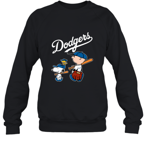 Los Angeles Dodgers Let's Play Baseball Together Snoopy MLB Sweatshirt