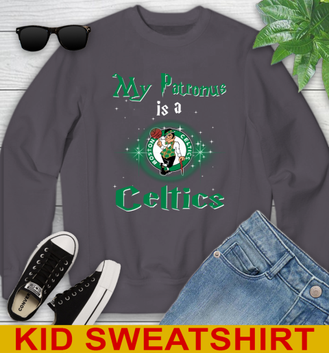 NBA Basketball Harry Potter My Patronus Is A Boston Celtics Youth Sweatshirt 5