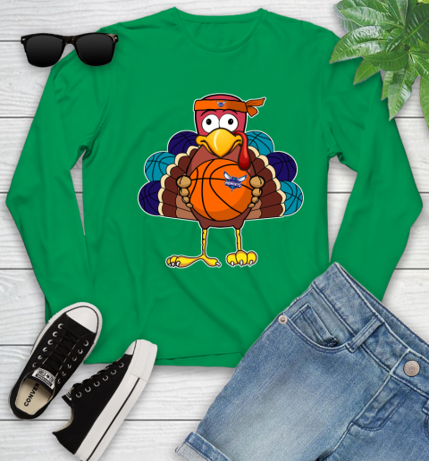 Charlotte Hornets Turkey thanksgiving day Youth Long Sleeve 6
