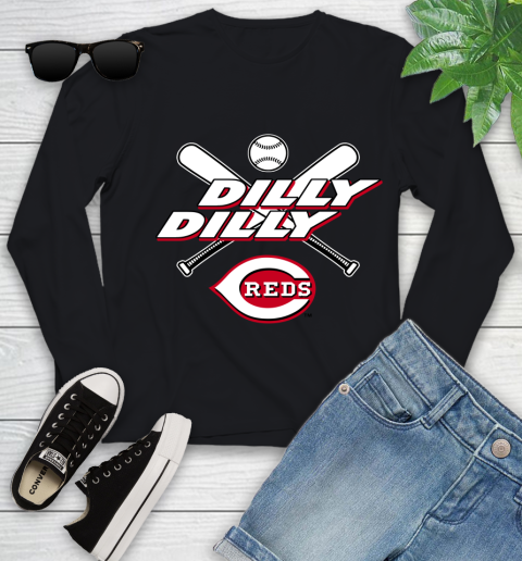 MLB Cincinnati Reds Dilly Dilly Baseball Sports Youth Long Sleeve 2