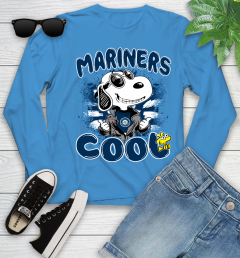 MLB Baseball Seattle Mariners Cool Snoopy Shirt Youth Long Sleeve 8 MLB Baseball Seattle Mariners Cool Snoopy Shirt Youth Long Sleeve - Image 8