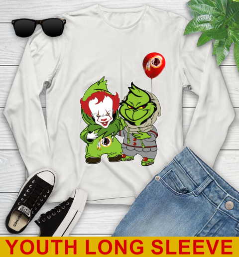 Washington Redskins Baby Pennywise Grinch Christmas NFL Football Youth Long Sleeve 12