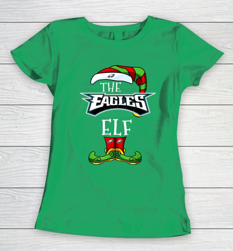 Philadelphia Eagles Christmas ELF Funny NFL Women's T-Shirt 5