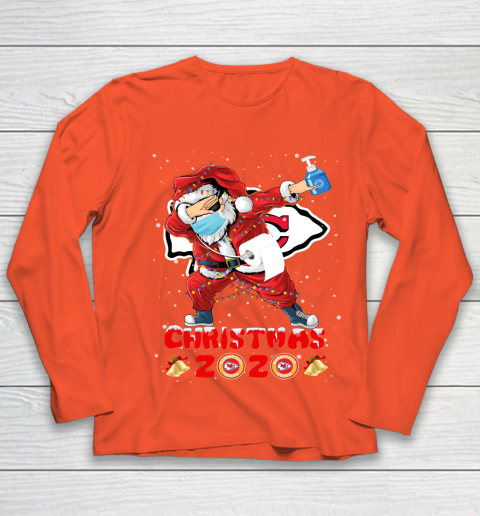 Kansas City Chiefs Funny Santa Claus Dabbing Christmas 2020 NFL Youth Long Sleeve 3