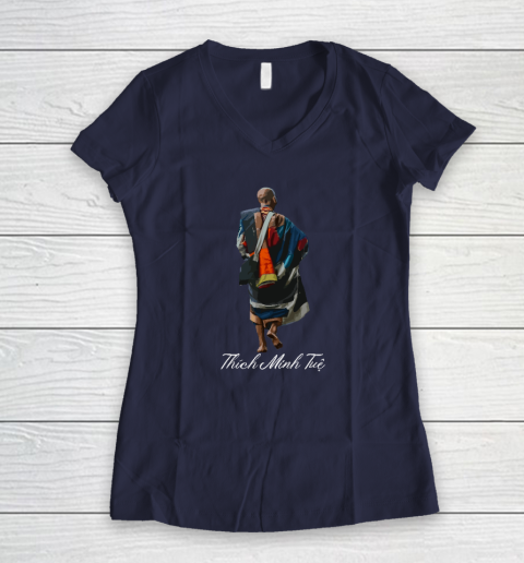 Su Thay Thich Minh Tue Monks Buddhism Women's V-Neck T-Shirt 7