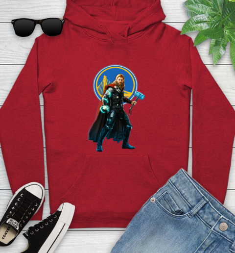 NBA Thor Avengers Endgame Basketball Golden State Warriors Youth Hoodie 11