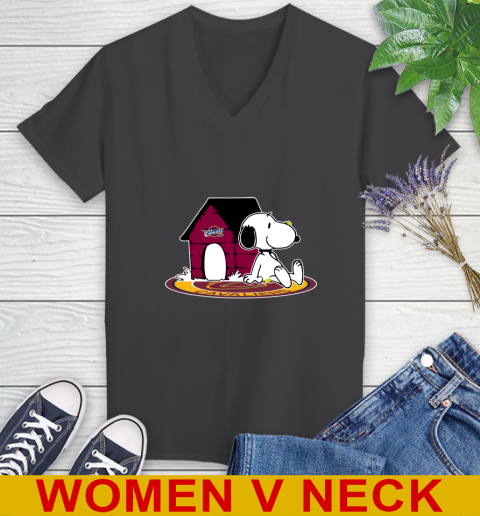 NBA Basketball Cleveland Cavaliers Snoopy The Peanuts Movie Shirt Women's V-Neck T-Shirt 9