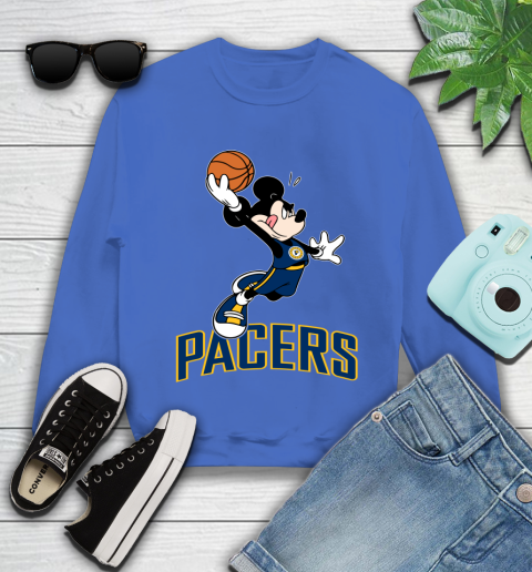 NBA Basketball Indiana Pacers Cheerful Mickey Mouse Shirt Youth Sweatshirt 7