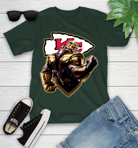 NFL Thanos Avengers Endgame Football Sports Kansas City Chiefs Youth T-Shirt 5