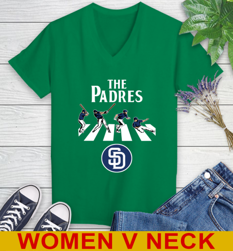 MLB Baseball San Diego Padres The Beatles Rock Shirt Women's V-Neck T- Shirt | Tee For Sports