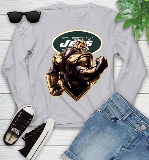 NFL Thanos Avengers Endgame Football Sports New York Jets Youth Long Sleeve 5