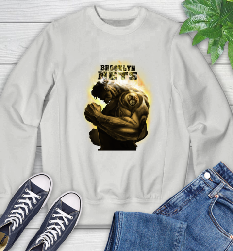 Brooklyn Nets NBA Basketball Hulk Marvel Avengers Sports Sweatshirt 5