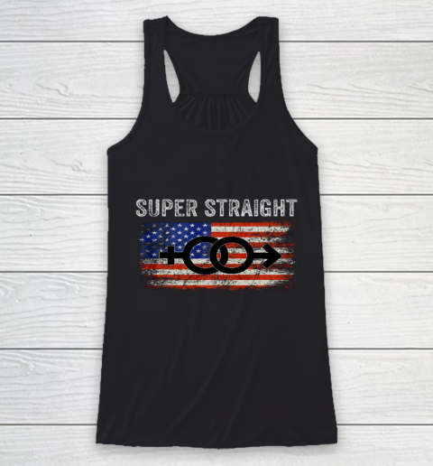 Vintage Us Flag Gender Identity Super Straight Identity Racerback Tank