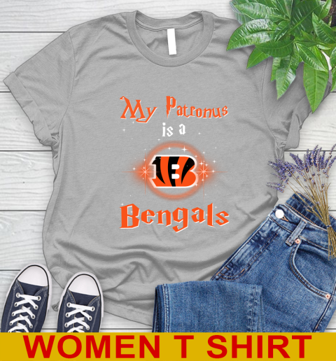 NFL Football Harry Potter My Patronus Is A Cincinnati Bengals Women's T-Shirt 5