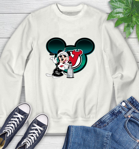 NHL New Jersey Devils Stanley Cup Mickey Mouse Disney Hockey T Shirt Sweatshirt