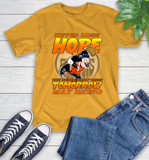 Edmonton Oilers NHL Hockey ootball Mickey Disney Never Lose Hope T-Shirt 2