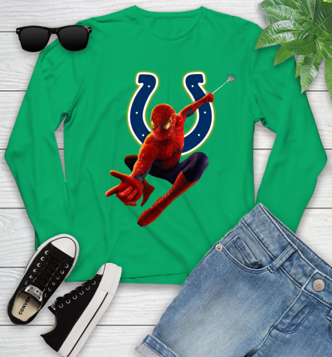NFL Spider Man Avengers Endgame Football Indianapolis Colts Youth Long Sleeve 6