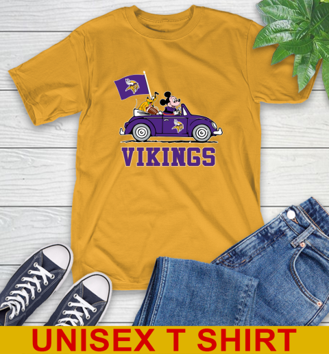 NFL Football Minnesota Vikings Pluto Mickey Driving Disney Shirt T-Shirt 3