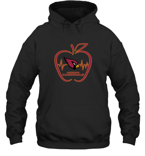Apple Heartbeat Teacher Symbol Arizona Cardinals Hoodie