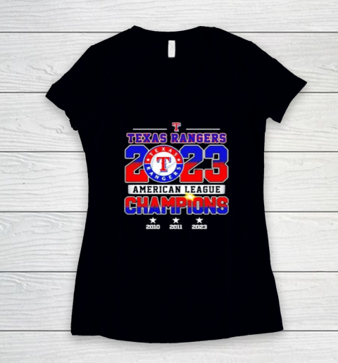 Texas Rangers 2023 AL Champions Women's V-Neck T-Shirt