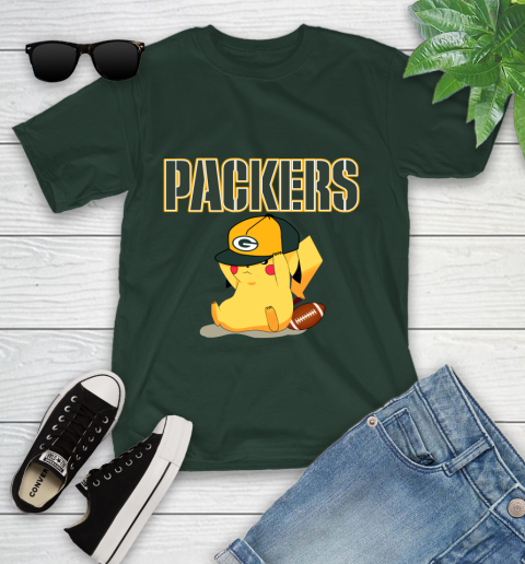 NFL Pikachu Football Sports Green Bay Packers Youth T-Shirt 5