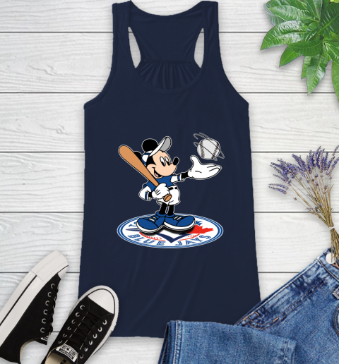 MLB Baseball Toronto Blue Jays Cheerful Mickey Disney Shirt Racerback Tank 11