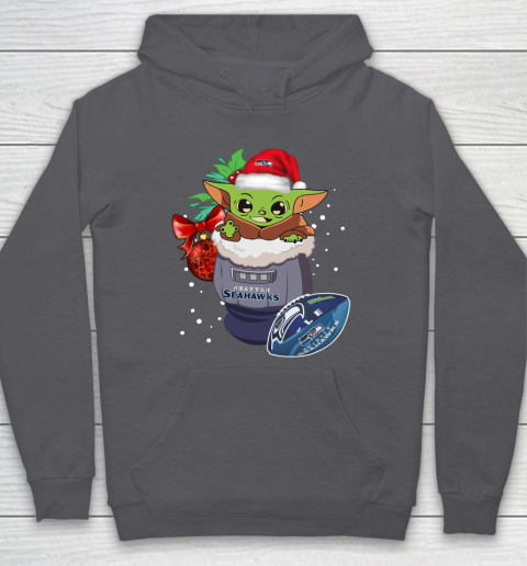 Seattle Seahawks Christmas Baby Yoda Star Wars Funny Happy NFL Hoodie 7