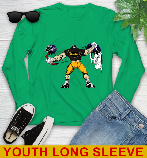 Pittsburgh Steelers NFL Football Fight For Victory Youth Long Sleeve 7
