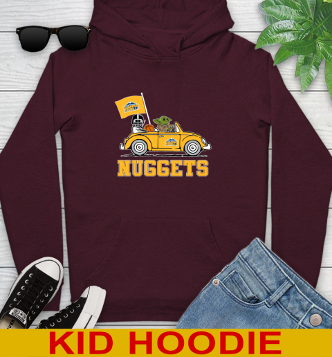NBA Basketball Denver Nuggets Darth Vader Baby Yoda Driving Star Wars Shirt Youth Hoodie 7