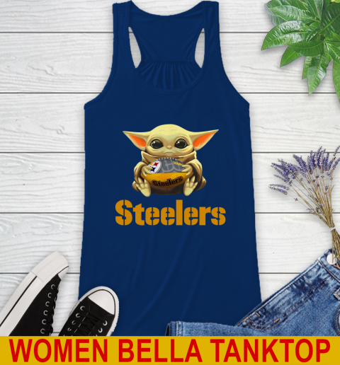 NFL Football Pittsburgh Steelers Baby Yoda Star Wars Shirt Racerback Tank 9