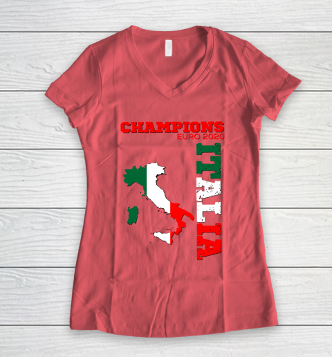 Italy Champions Euro 2020 played in 2021 Women's V-Neck T-Shirt 4