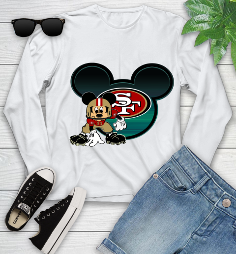NFL San Francisco 49ers Mickey Mouse Disney Football T Shirt Youth Long Sleeve