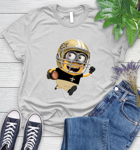 NFL New Orleans Saints Minions Disney Football Sports Women's T-Shirt