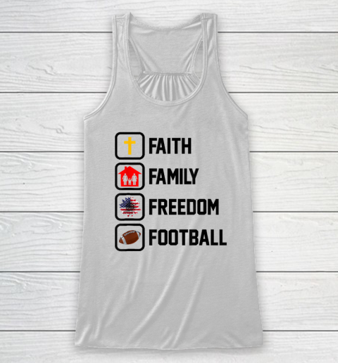 Faith Family Freedom Football Christian Racerback Tank